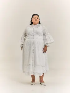 MINEWEAR - KHAI RAYA ABAYA - ABAYA REGULER/JUMBO WANITA BROKEN WHITE