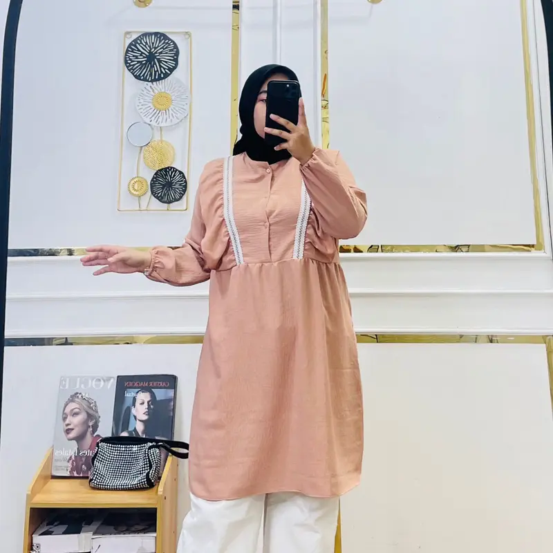 ATASAN CRINKLE WANITA TALI DADA POLOS 6