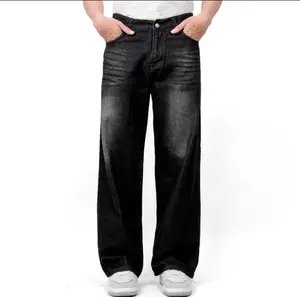 Celana Panjang Jeans Cowok Gombrong Whisker/Celana Jeans Cowok Panjang Loose Gombrong Nyaman Tebal