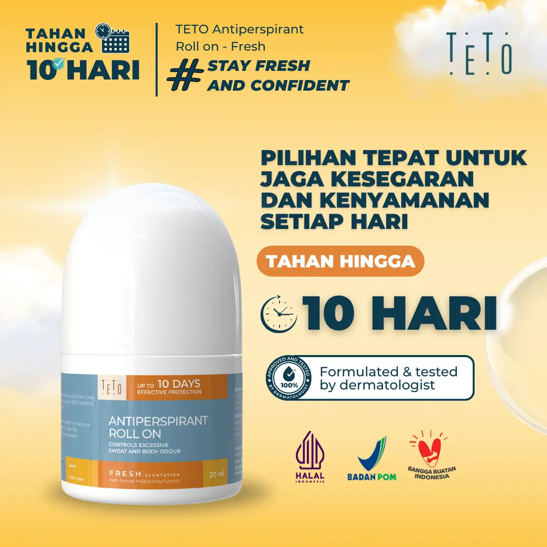 [PROMO XTRA]TETO Antiperspirant Roll On 20ml - Fresh