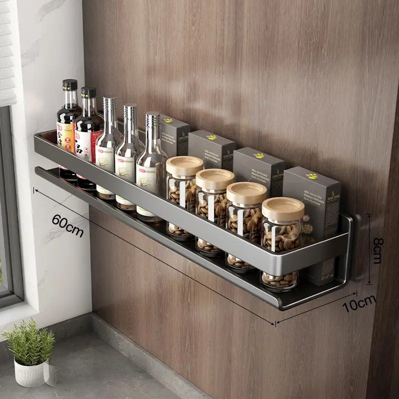 Rak Bumbu Dapur Dinding Kitchen Rack Tempat Pisau Rak Gantung Rak Dapur Rak Sendok Garpu Aluminium Dengan Cat Coating Anti Panas Dan Anti Karat Bisa Dicuci 6