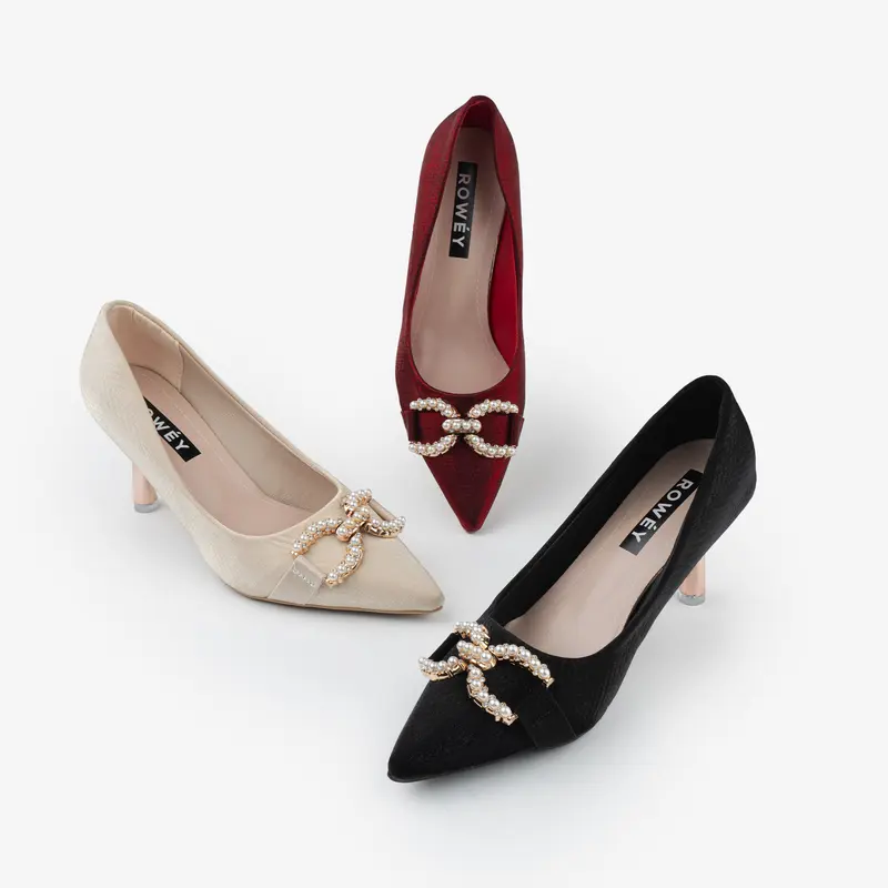 Rowey Sepatu High Heels 9cm Super Mewah Inez Karet Shoes 6