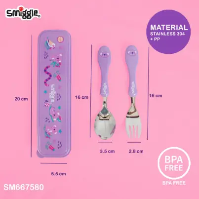 Terlaris 🌟 Smiggle Sendok Garpu Anak Animals Stainless 304 Bpa Free Sm667580 1