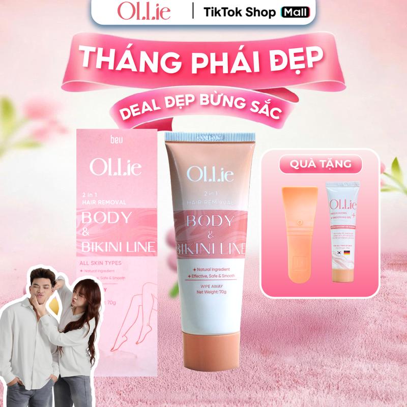 [DEAL LIVE SIÊU HỜI]_KTL202 OLLIE 1 Kem Tẩy Lông Body Nam Nữ Tặng 1 Gel Dưỡng Tặng 1 Que Gạt wax bkn kemtaylong