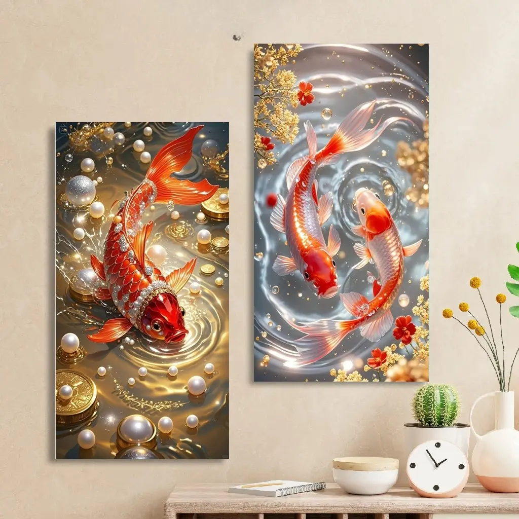 Hiasan Dinding Ikan KOI Japan Pajangan Rumah Minimalis Jepang Art Dekorasi Aesthetic Walldecor 0055