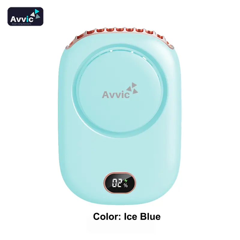 Avvic Kipas Angin Mini Portable AVVIC DQ203 ICE BLUE dengan Baterai Rechargeable dan Display Digital 8