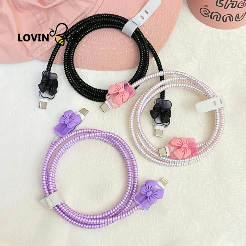 1 Set 4 Item Pelindung Kabel Charger Type C + Type C Pelindung Kabel Data Handphone 0