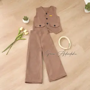 Setelan Anak Perempuan Oneset Rompi Korean Style Baju Celana Cewek 1-11 Tahun