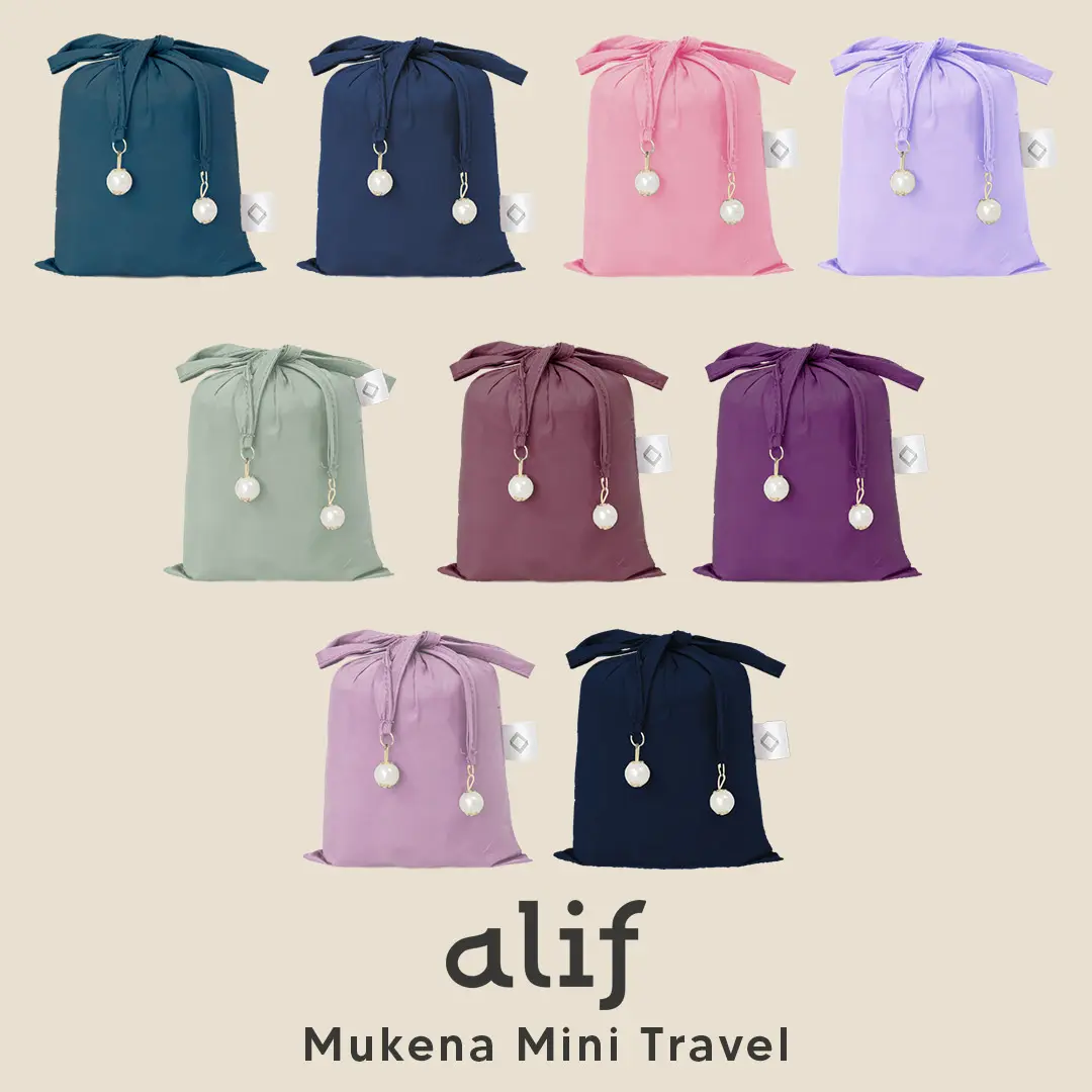 Free Pouch & Free Sajadah Muka Alif New Colorway Drop III Collection Mukena Mini Pouch Parasut Premium Korea Travel Dewasa