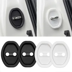 Bantalan Penyerap Guncangan Pintu Mobil Penutup Pintu Mobil Senyap Tebal Anti-Tabrakan Strip Isolasi Suara Karet Silikon Gasket Anti Guncangan Bantalan Pelindung Kunci Pintu Mobil Penutup Gesper Kunci Pintu Silikon Penutup Pelindung