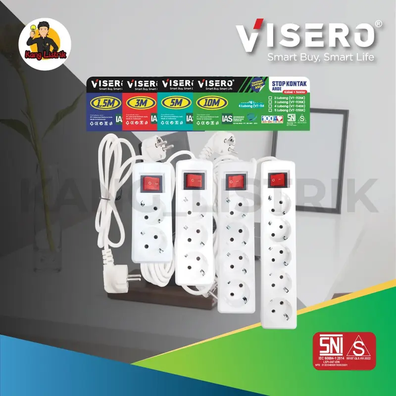 Stop Kontak Visero + Kabel / Stop Kontak + Saklar + Kabel Visero 0