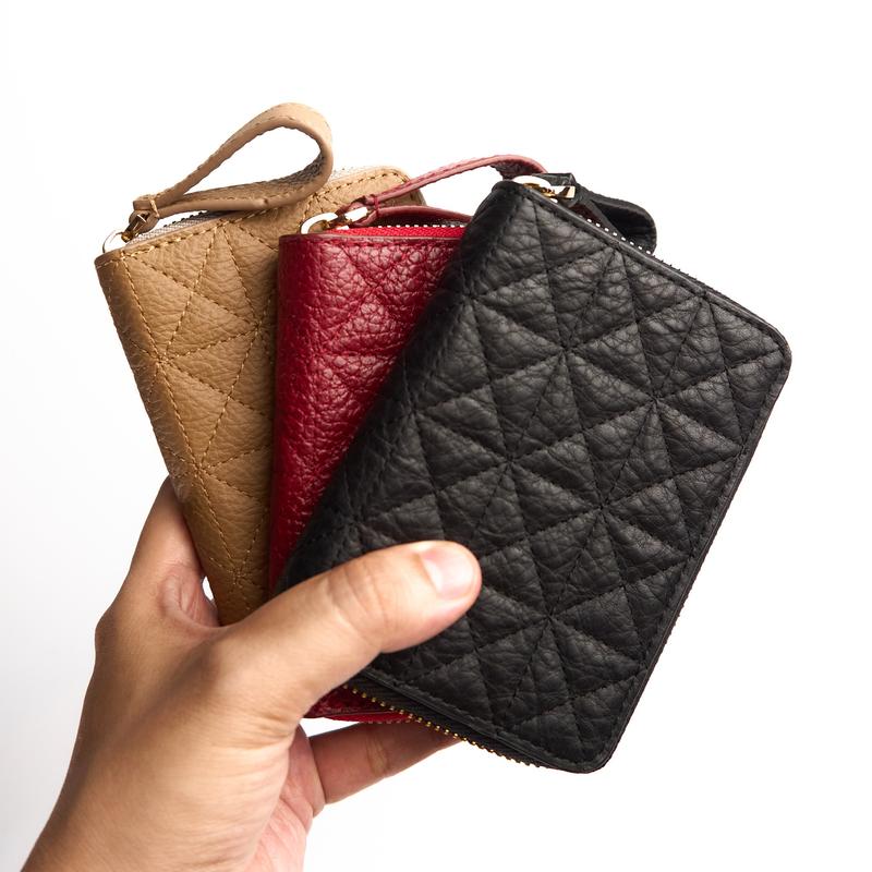 Ví Nam/Nữ WT Leather KALEI ZIP MINI Wallet Da bò thật. Nhiều màu sắc, hình chữ nhật, nhiều ngăn, bop dung tien nu