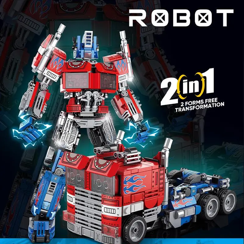 igoods.rose Mainan robot mainan blok bangunan mainan pencerahan blok bangunan pendidikan 3D keren untuk anak laki-laki 6