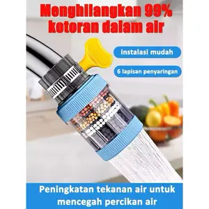 Sambungan kran air version3 saringan 4 batu 6x penyaringan keran water filter D25