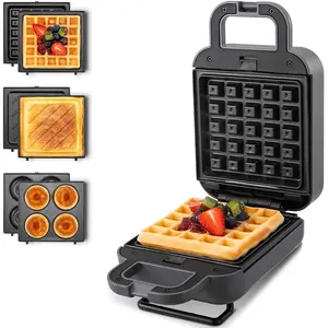 Alat Pemanggang Telor, Roti Toaster, Waffle Atau Donat Maker - Plate / Piring Bisa Di Lepas / Di Bersihkan - WAFFLE SM8831