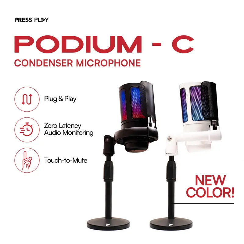 PODIUM C Condenser Microphone Type-C USB by Press Play 0
