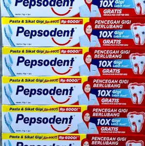 4pcs pepsodent 72gr+sikat gigi dalam kemasan Pasta baru odol