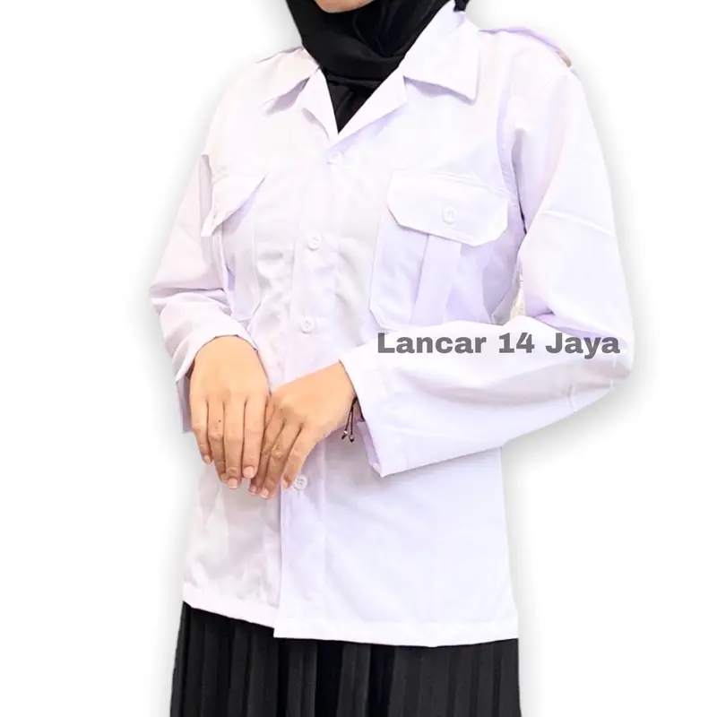 KEMEJA PUTIH PNS WANITA/BAJU PNS CEWEK/KEMEJA DINAS/KEMEJA PANJANG PUTIH WANITA 1