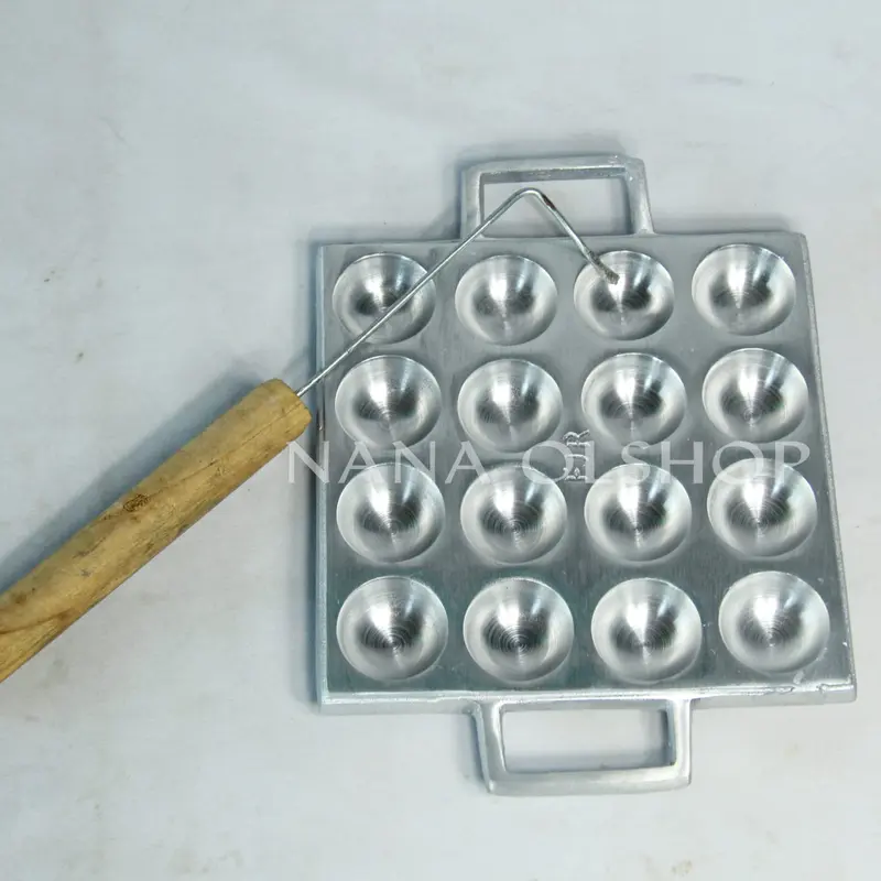 Cetakan Kue Takoyaki mini 16 Lubang/Cetakan Takoyaki Bola Telur Puyuh Goreng Bulat Isi 16 Lubang aluminium kitchenware 4