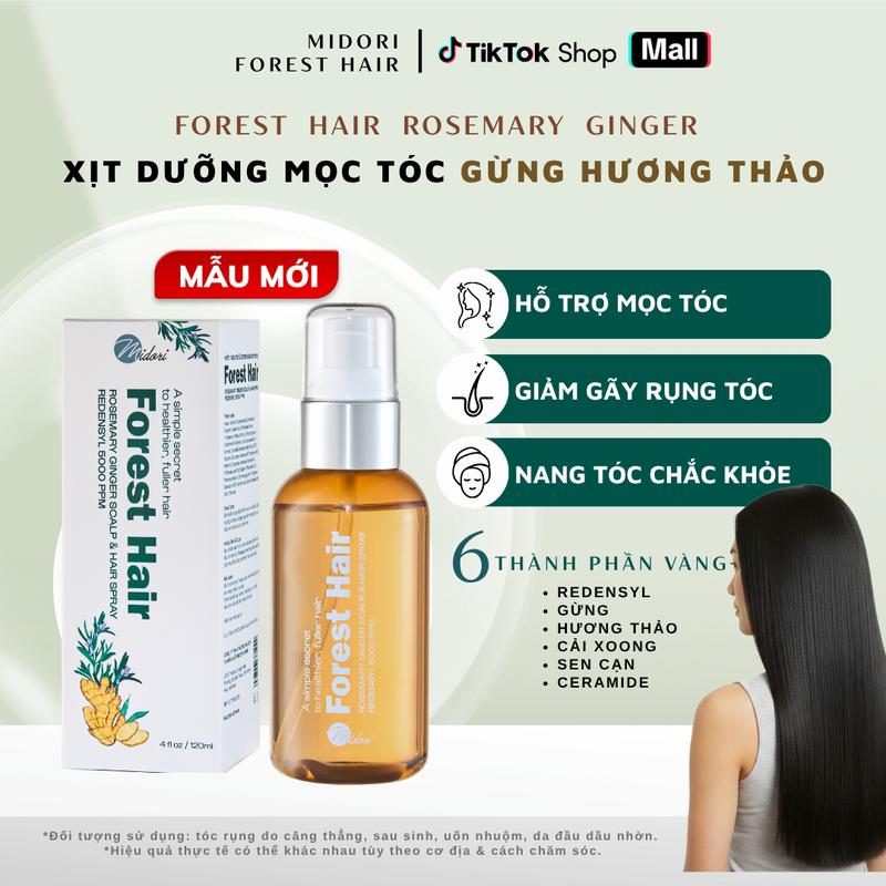 Xịt dưỡng tóc FOREST HAIR Gừng Hương Thảo hỗ trợ mọc tóc, ngăn tóc rụng, dưỡng nang tóc chắc khoẻ