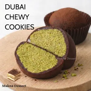 Makna Dessert Dubai Chewy Cookies Rasa Pistachio Cokelat Tekstur Kenyal Di Luar Crunchy Di Dalam Ideal untuk Camilan Sehari-hari