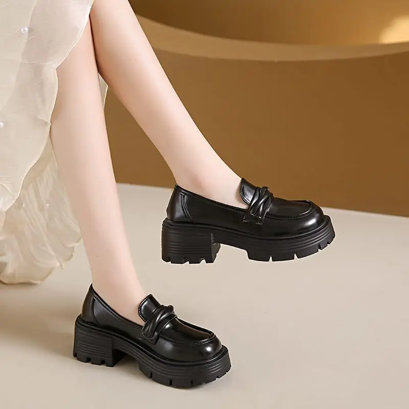 DIATA Sepatu Wanita Loafers Korean style Casual Shoes Kerja Kekinian Docmart Oxford 0