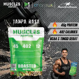Muscles protein bubuk kedelai murni 1Kg roasted
