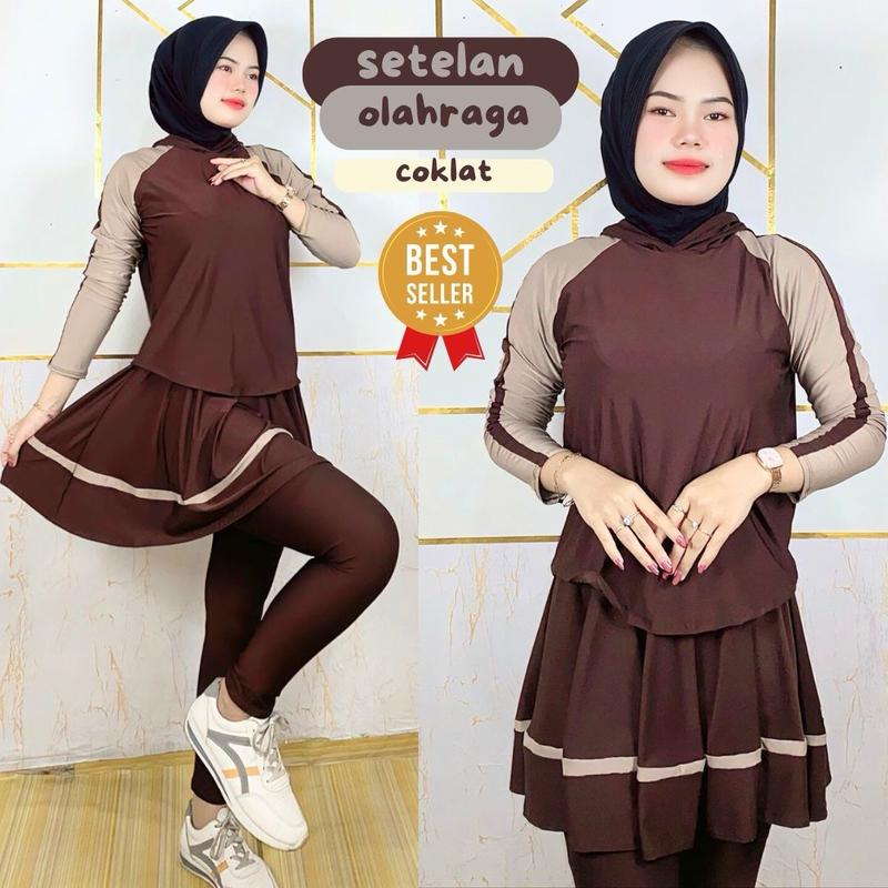 TERLARIS!!! BAJU SET OLAHRAGA SPORTY BAHAN JERSEY SEUPER MATT PREMIUM // SET OLAHRAGA MUSLIM // PAKAIAN OLAHRAGA SET MUSLIM JERSEY ADEM // CELANA ROK OLAHRAGA SET MUSLIM // WARNA HITAM VANHOTEN ELEKTRIL TAOPE NAVY UKURAN ALL SIZE JUMBO XXXL 4