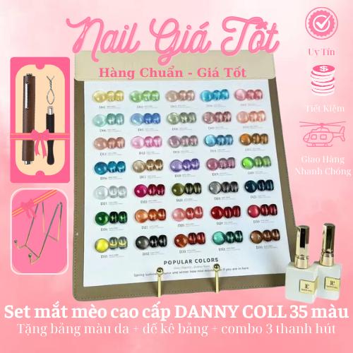 Set sơn mắt mèo DANNY COLL chính hãng 35 màu siêu sáng dễ bắt ánh mắt mèo ( tặng kèm bảng màu + thanh hút ) [ Nail Giá Tốt ]