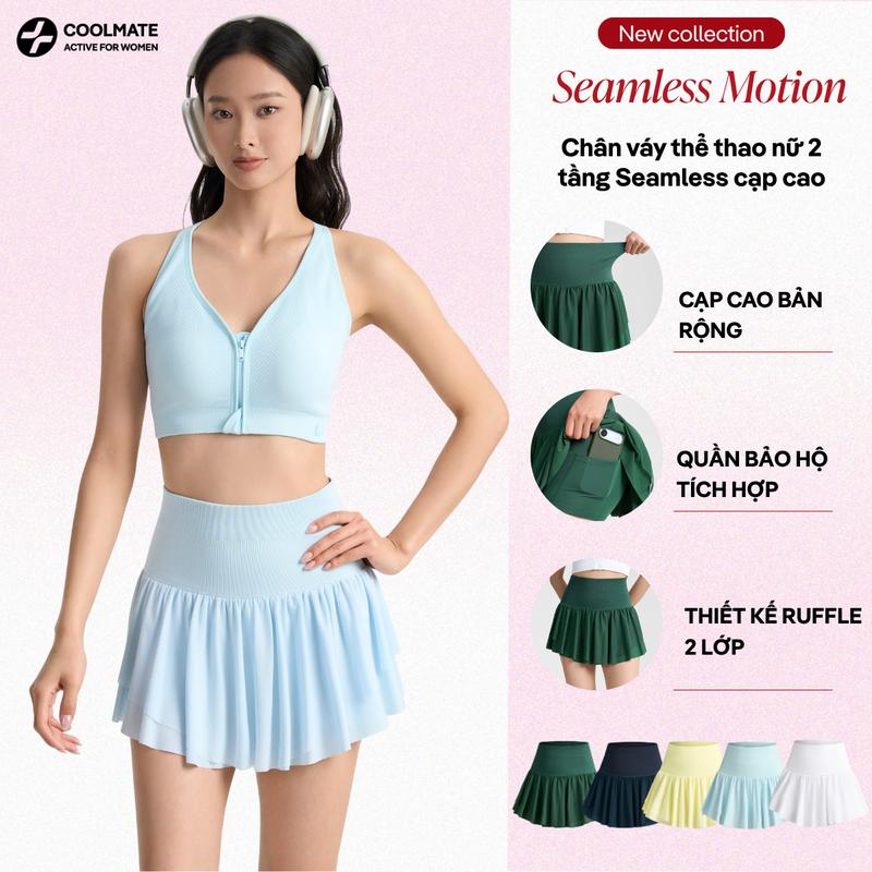 Chân váy thể thao nữ 2 tầng Seamless cạp cao tôn dáng mặc đa năng chơi Tennis, Picklebal, dạo phố - Coolmate Women