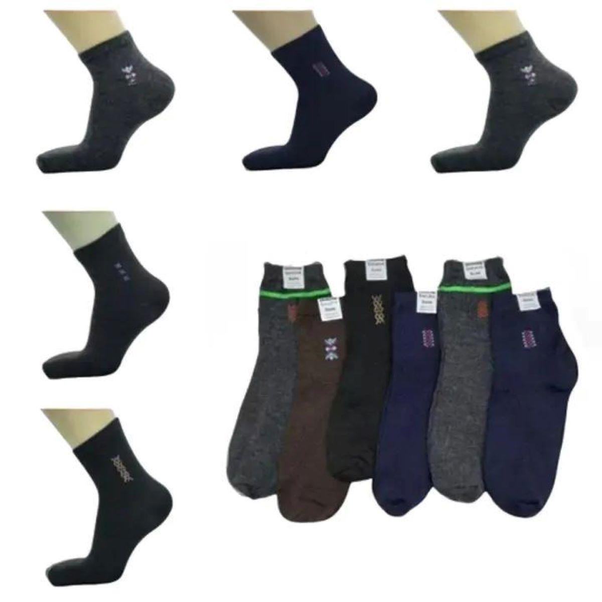 GROSIR 4 Pasang Kaos kaki Pria Dewasa kantoran Motif Panjang Pendek 3/4 Betis Warna Gelap Random