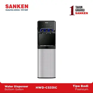 Sanken Dispenser Galon Bawah HWD-C533IC Bottom Loading Air Listrik Stainless Water Pemanas Pendingin