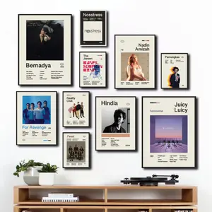 Hiasan dinding aesthetic musik indie poster band minimalis walldecor pajangan dekorasi retro