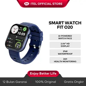 [rendijhon.pratama] itel Smart Watch ISW-O20 AI Watch Face | Pemantau Kesehatan 24 Jam | Panggilan BT | Layar HD 2.04" | Tahan Air IP68