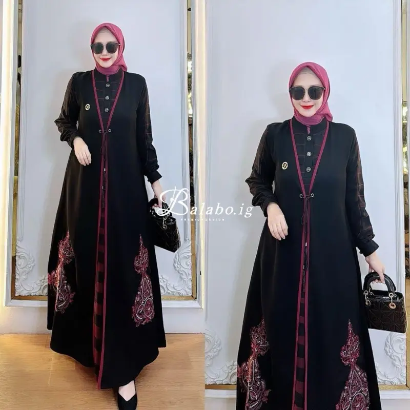 Gamis KALEELA Jetblack mix Hikmat Turki by balabo 0