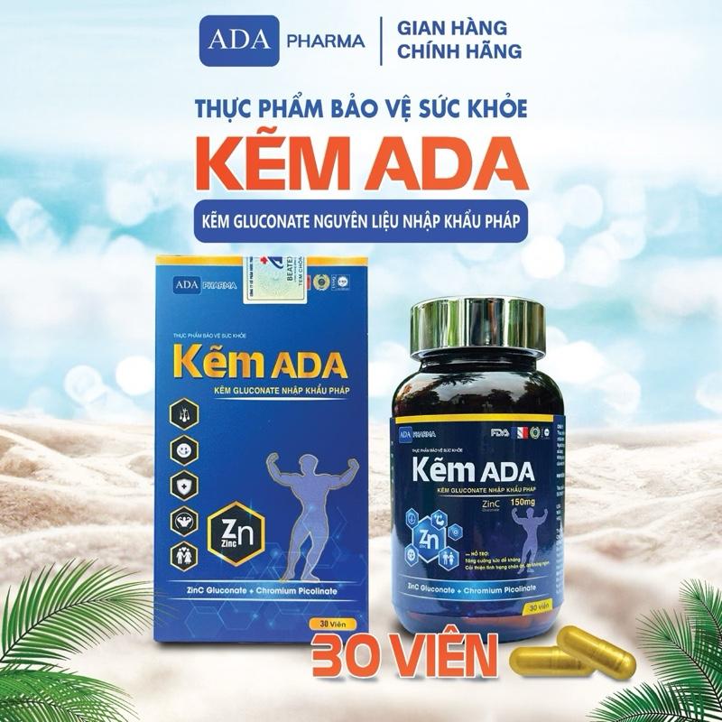 ĐỘC QUYỀN LIVE VINHBANHBO Kẽm ADA Hộp 30 viên - Kẽm gluconate nguyên liệu nhập khẩu Pháp - Hỗ trợ tăng cường sức khoẻ