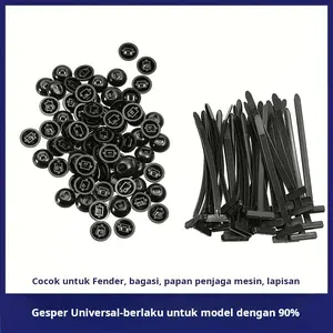 Pengikat kabel dan klip multifungsi mengamankan lantai mesin, pelapis spatbor, pelindung lumpur, panel trim interior bagasi, dan penutup.