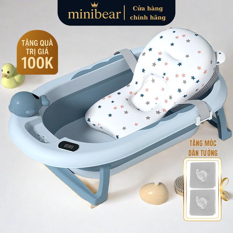  Chậu Tắm Bé MiniBear Nhật Bản Gập Gọn To Dày Dặn Bồn Tắm Ngồi Và Nằm Cho Trẻ Sơ Sinh Kích Thước 83x49x27cm Màu Hồng An Toàn Dành Từ 0 Đến 5 Tuổi 
