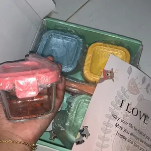 Momsun 6 in 1 Set Tempat MPASI Kaca Hampers Baby Gift Set Wadah MPASI Kaca Kado Lahiran Bayi + Sendok MPASI Silicon Bayi Baby Food Container Kaca