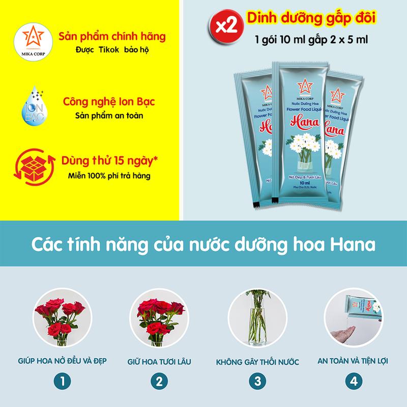 Hộp 50 Gói Dưỡng Hoa Tươi Lâu Hana Giúp Hoa Nở Đẹp