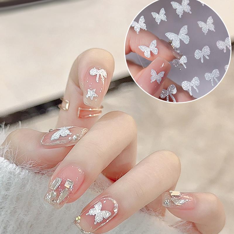 Product Introduction of Miếng Dán Móng Tay 3D, Thiết Kế Thắt Nút Bướm, Với Hoa Đính Đá Ngọc Trai Và Lá, Tự Dính, Đồ Trang Trí Móng Tay, Đồ Trang Trí Móng Tay Nghệ Thuật, Decal Can Trượt 7