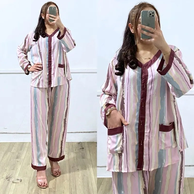 Setelan baju lengan panjang kencing aktif busui able Ld 120cm celana panjang 5