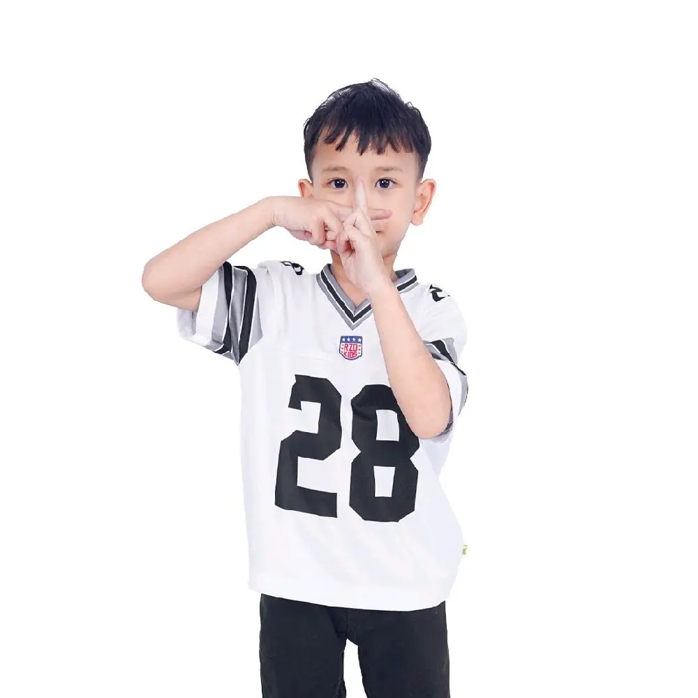 RZQKIDS / 28 / Number Series nfl / Jersey anak / Streetwear / Retro / Vintage / Rugby / y2k / Bloke Core / Korea / Unisex / Laki laki / Perempuan / Full printing / ootd / Atasan /