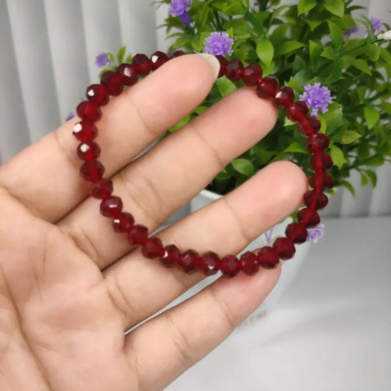 Gelang  Crystal 6 mm  / Tali elastis dua layer bracelet 3