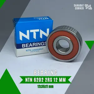 Bearing NTN 6202 2RS 12 MM Japan Bering Tutup Karet Dua Sisi Laher Klaher Diameter 12x35x11 mm