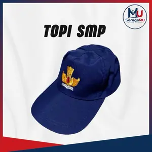 Seragamu - Topi Sekolah SMP Biru - Perlengkapan Sekolah Bordir