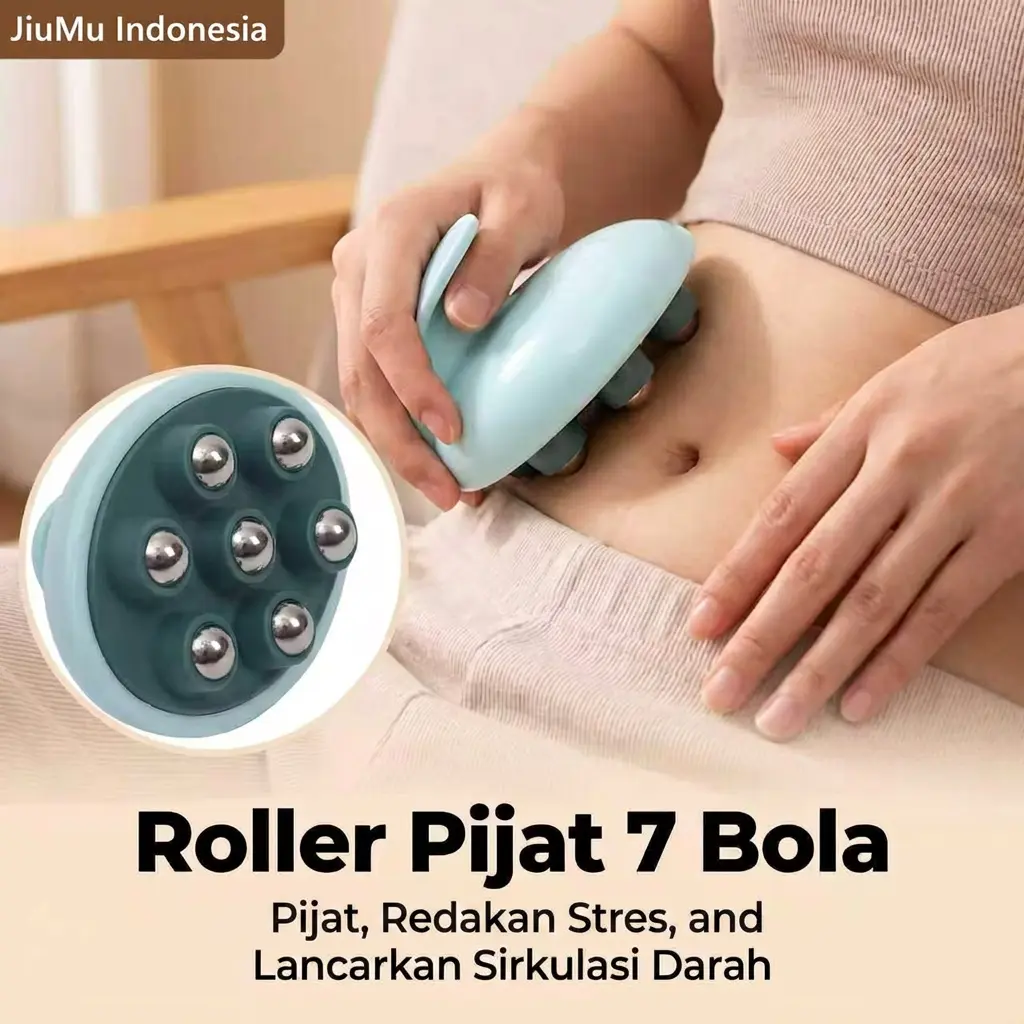 Alat Pijat Badan Seven Beads – Terlaris Best Seller ! Roll Pijat Leher, Punggung & Tubuh, Anti Pegal