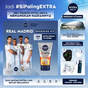 NIVEA MEN Vitamin Scrub Extra Bright C&HYA 100ml - Sabun cuci muka pria scrub mencerahkan mengangkat sel kulit mati brightening kulit kusam facial wash pembersih wajah cerah membersihkan pori pori polusi debu kotoran - Vitamin C, Hyaluronic acid