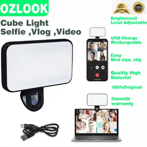 Phone Selfie Light Mini LED Cube Clip Portable Lampu Jepit Fill Lampu Ngonten Video Vlog Makeup 3 Cold Lightning for Smartphone Laptop DSLR Camera