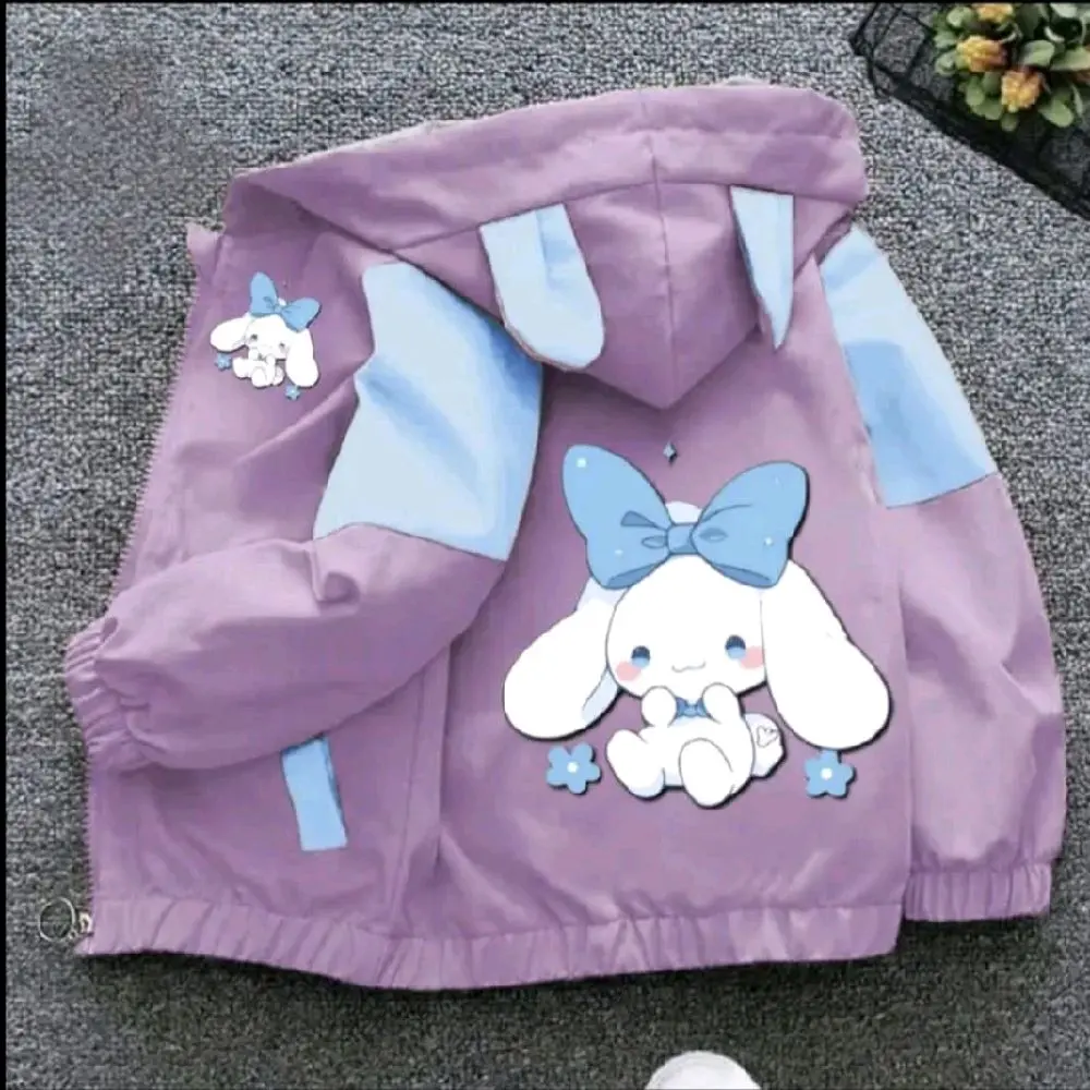 jaket anak perempuan kombinasi waterproof premium berkualitas bergambar boneka fashion kids terbaru